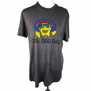 District Cool Dog Dad Graphic TShirt Dark Gray Size Medium